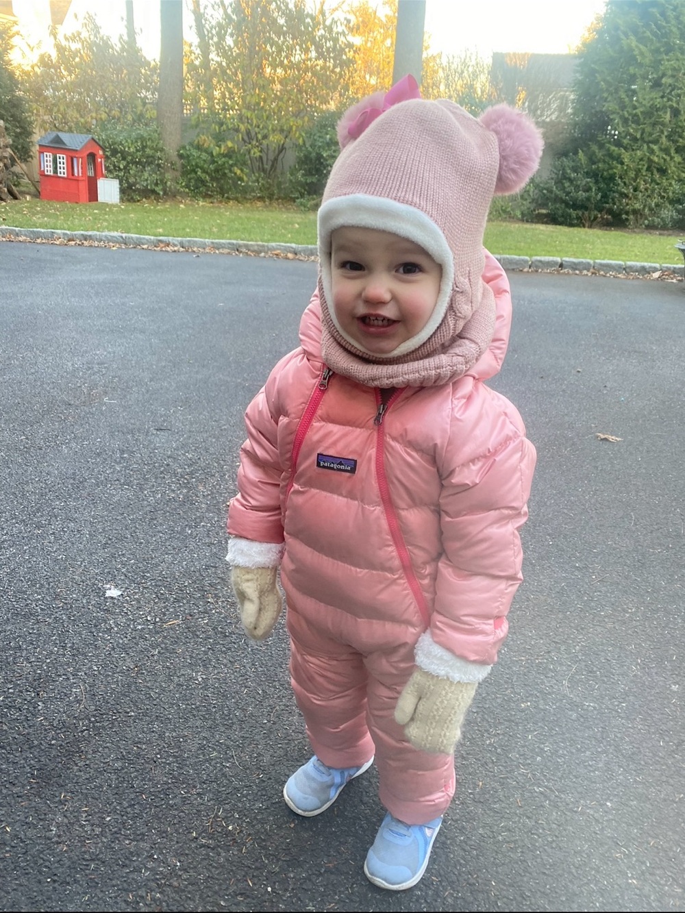 Patagonia Kids Pink Hooded Puffer Bunting - Picture 6 of 6